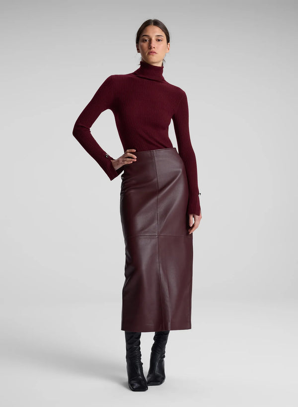 ALC Marta Leather Midi Skirt