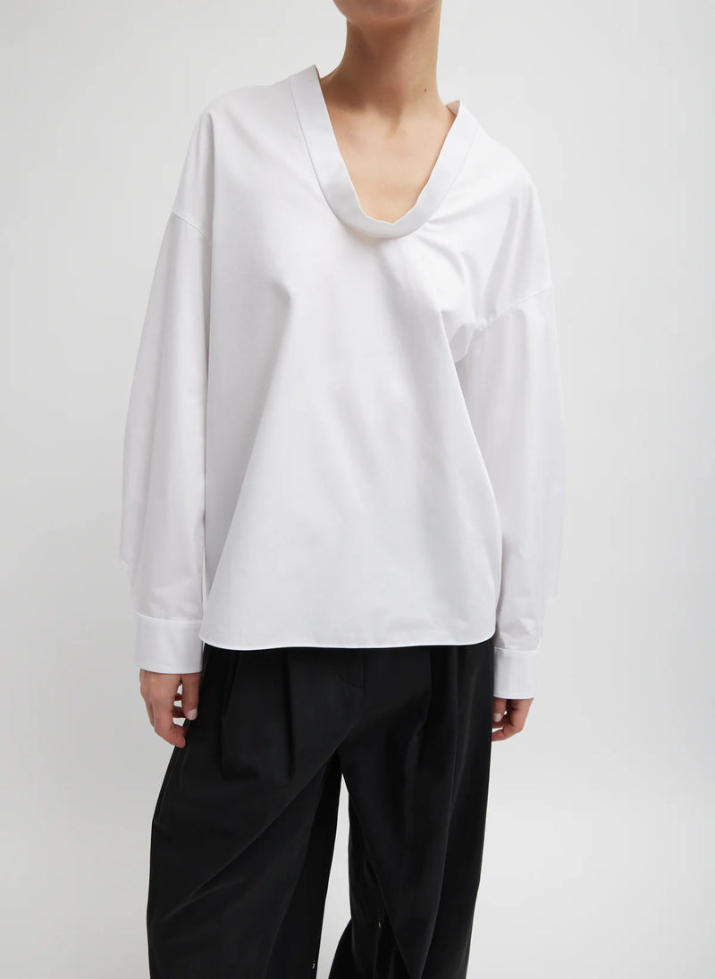 Tibi Eco Poplin Scoopneck Top