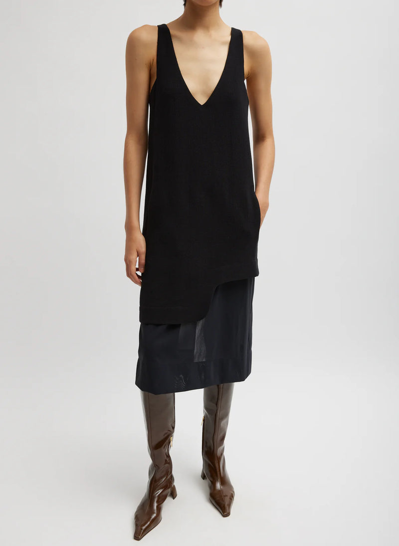 Tibi Melee Crepe Vneck Dress