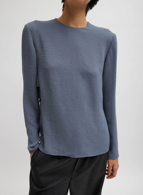 Tibi Pebble Sable Paneled Long Sleeved Top