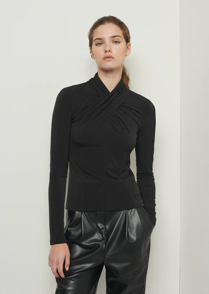 Derek Lam 10 Crosby Krini Long Sleeve Twist-Neck Top – Circe