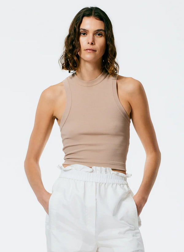 Tibi Ribbed Cropped Tank